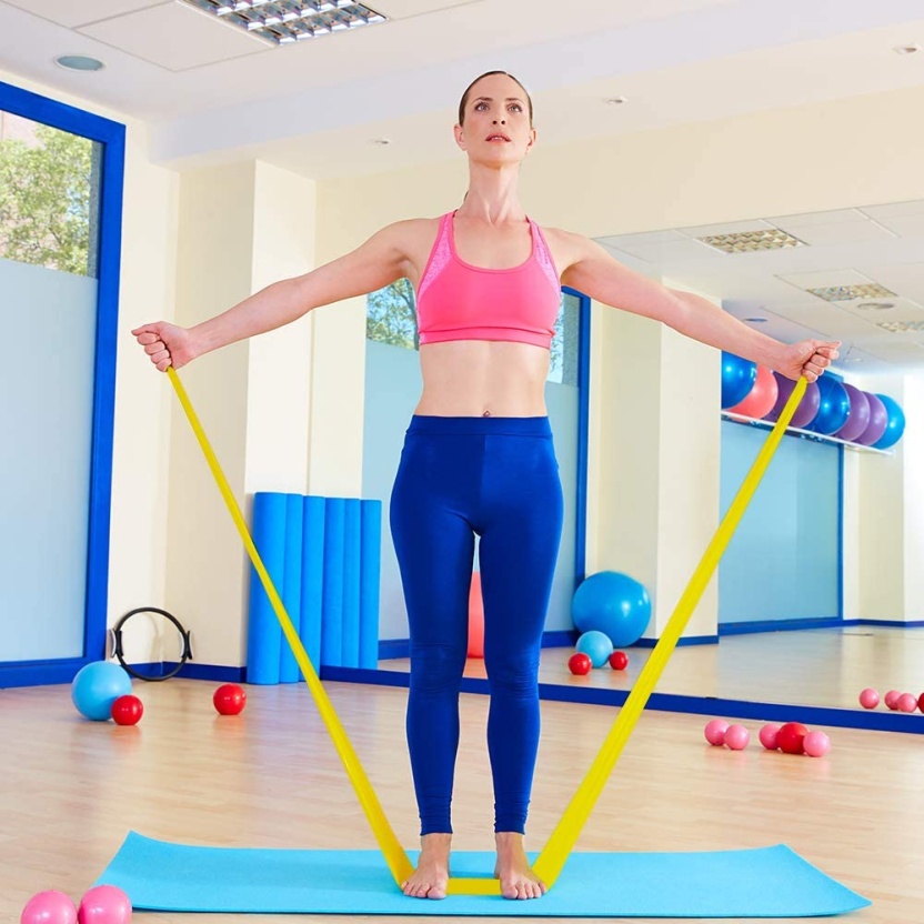 Yellow 'Bellaplay' TPE resistance bands - fitness bands