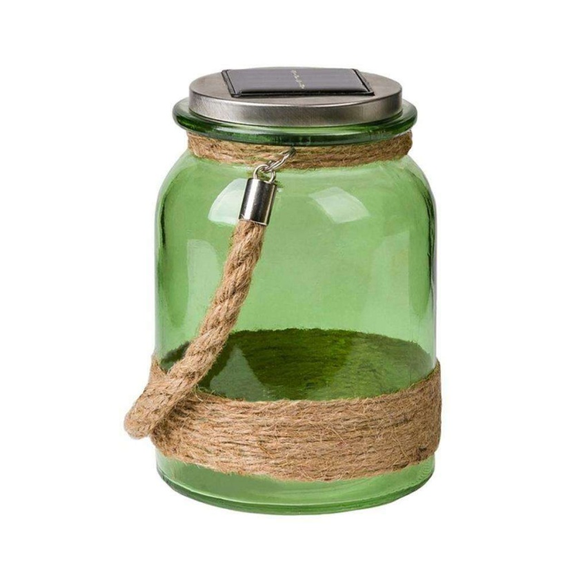 Glass Solar Lanterns in Rope 16CM