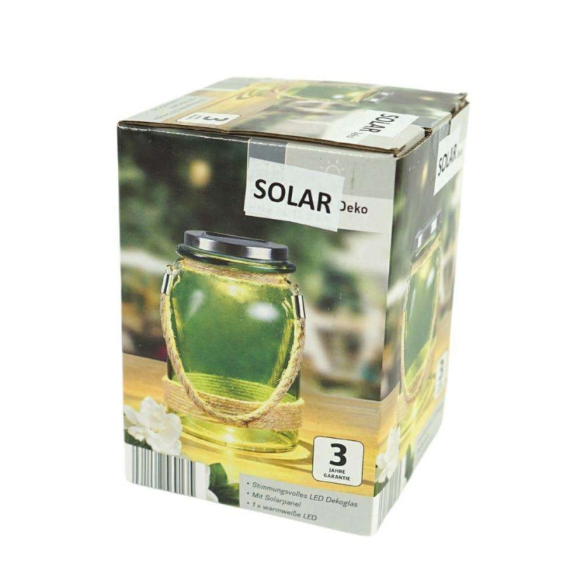 Glass Solar Lanterns in Rope 16CM - Image 2