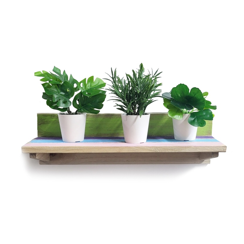 Houten 'Roots' Joy kleurrijke hangende wandplanken