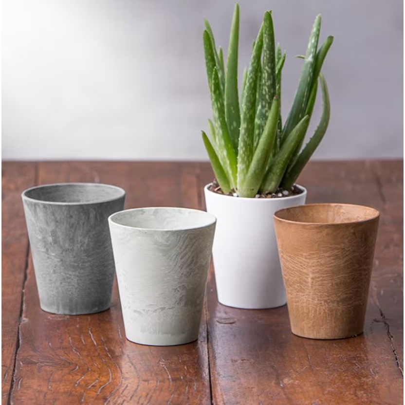 Witte Artstone Claire plantenpotten 8x9cm