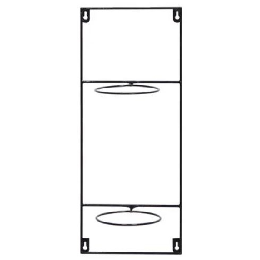Black metal Artstone wall hangers for two plant pots 50x20cm - Image 3