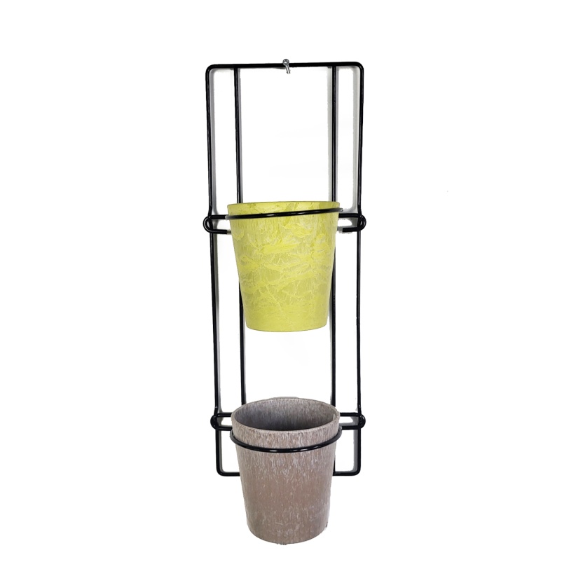 Metalen Artstone wandhangersets met 2 potten - Afbeelding 5