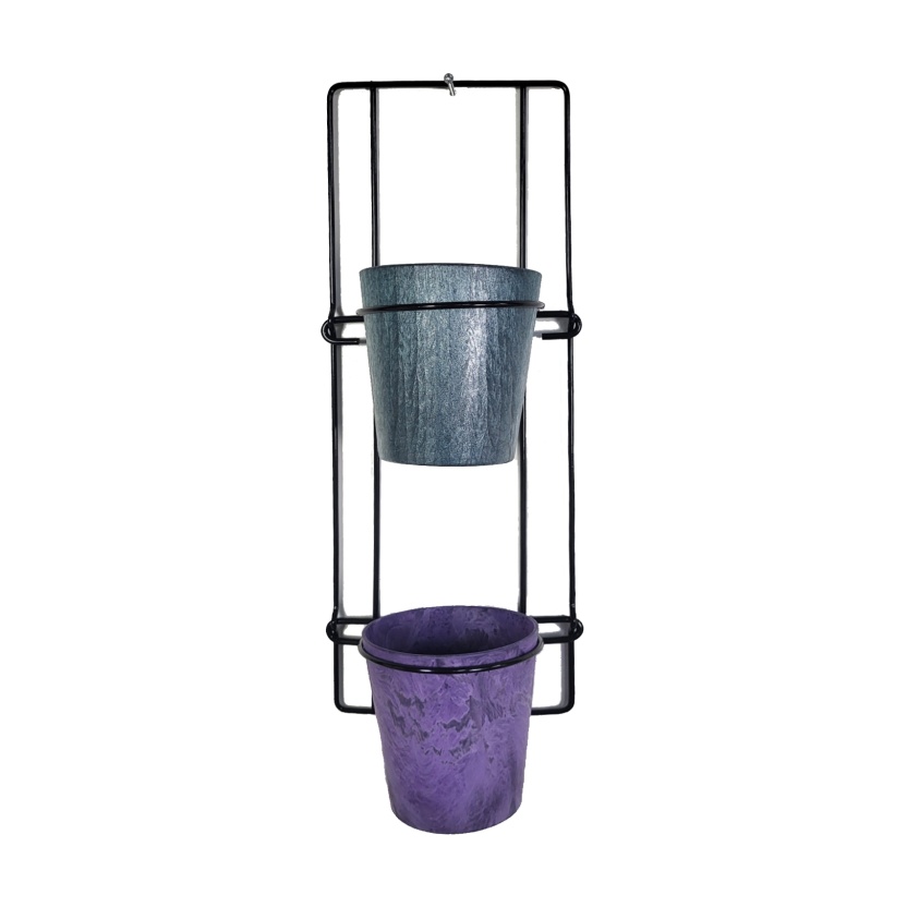 Metalen Artstone wandhangersets met 2 potten - Afbeelding 6