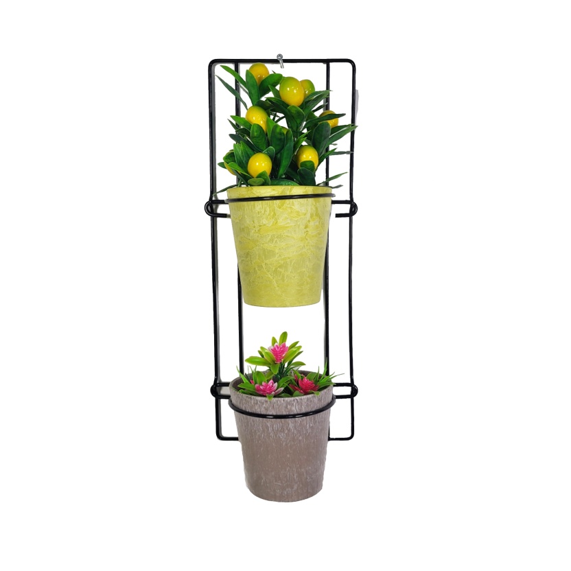 Metalen Artstone wandhangersets met 2 potten - Afbeelding 3