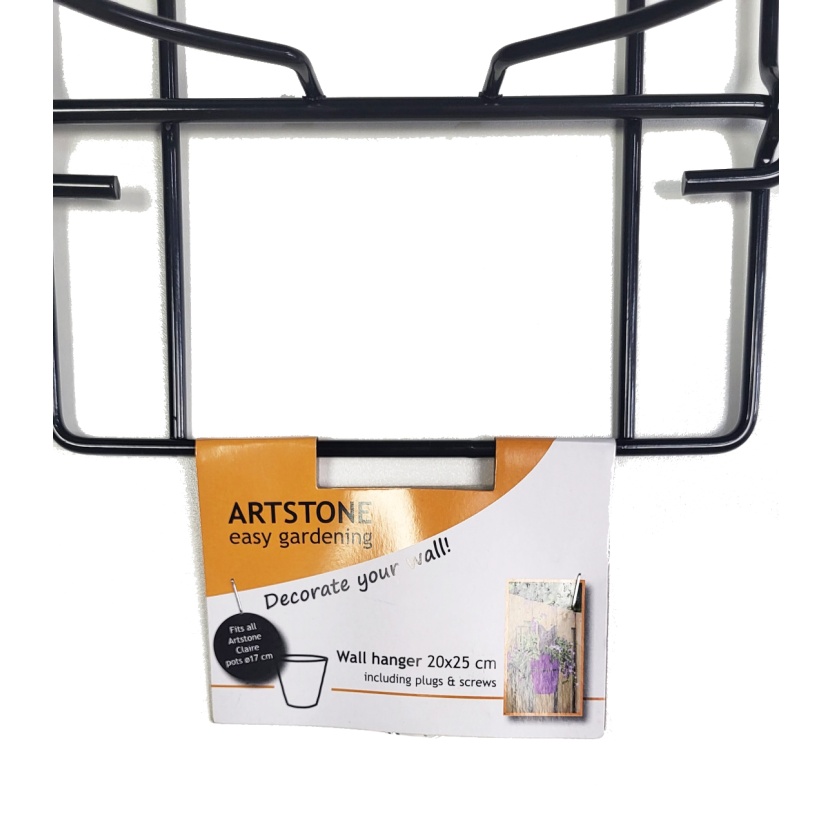 Black metal Artstone Amy wall hangers for one plant pot - Image 2