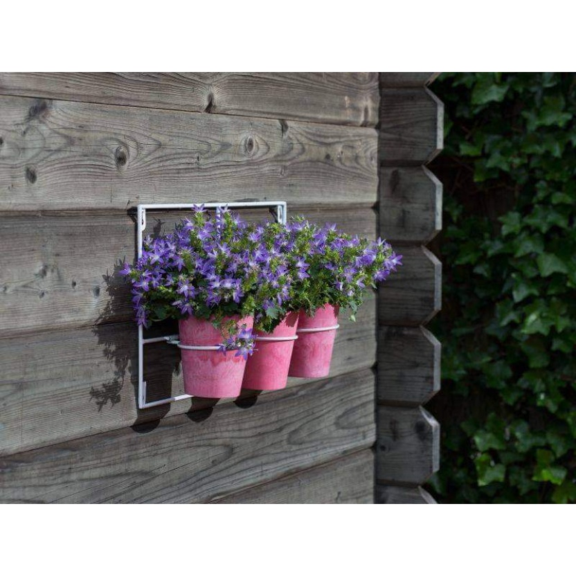 Wit metalen Artstone wandhangersets met 3 plantenpotten - Afbeelding 3