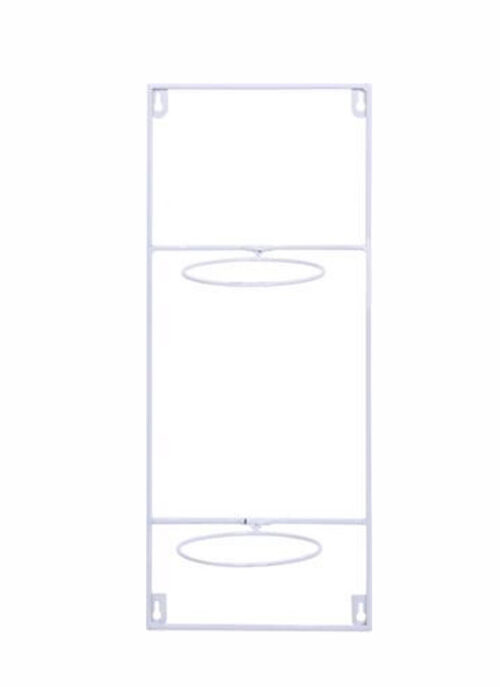 Wit metalen Artstone muurhangers voor twee plantenpotten 50x20cm