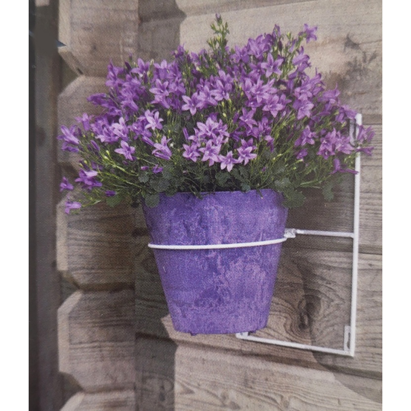 Wit metalen Artstone Amy wandhangers voor één plantenpot