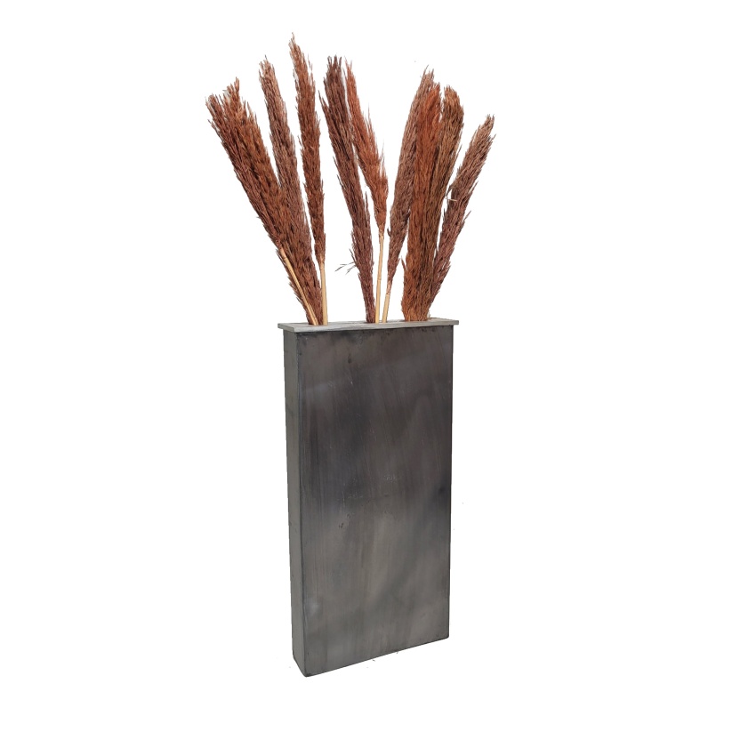 Grey metal industrial vases 45,5cm - Image 2