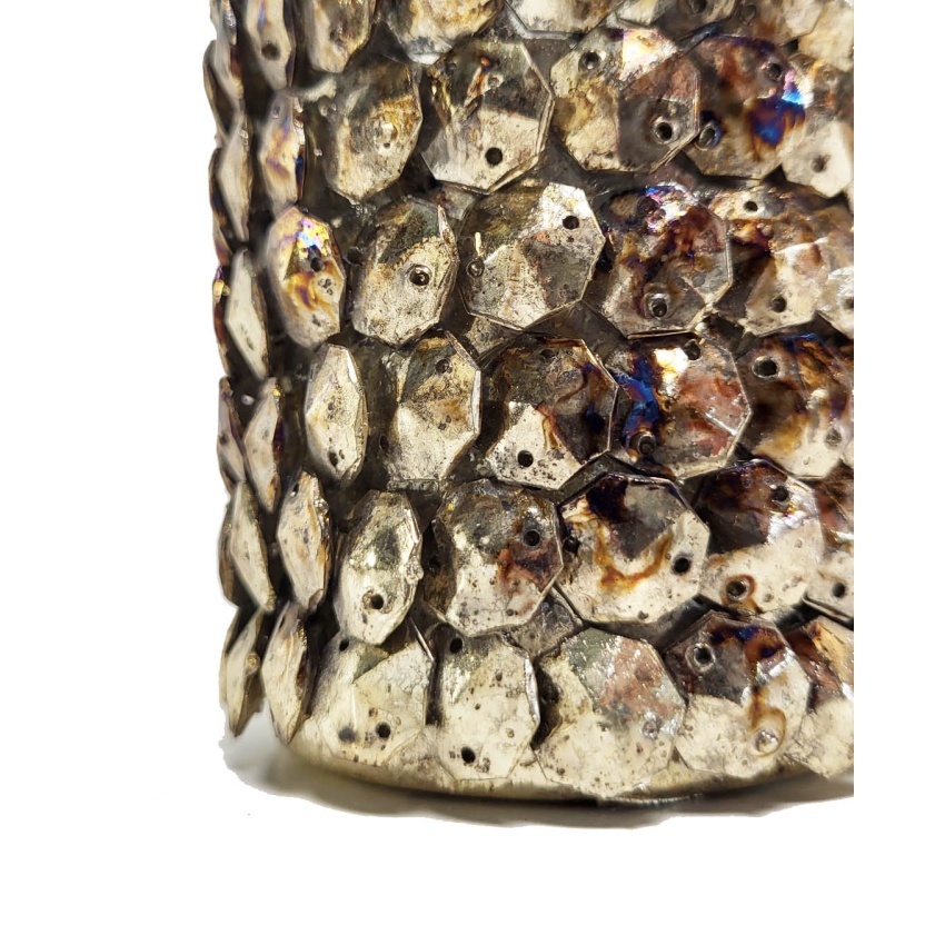 Metal tealight holders with scales structure 10,5cm - Image 3
