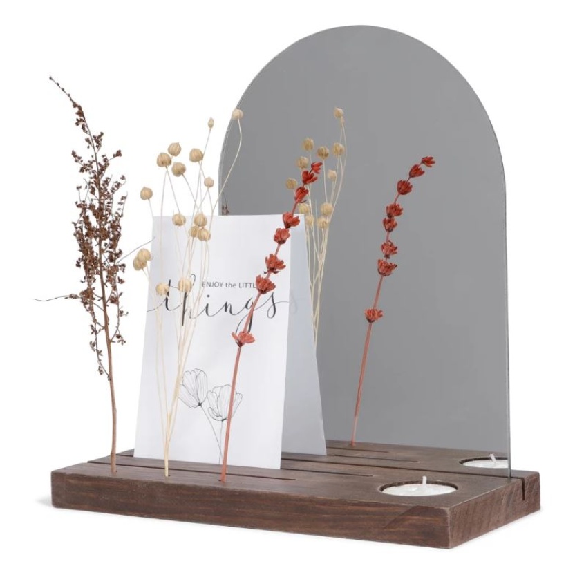 Woonaccessoires - Senza Alex tafelspiegels met houten standaard