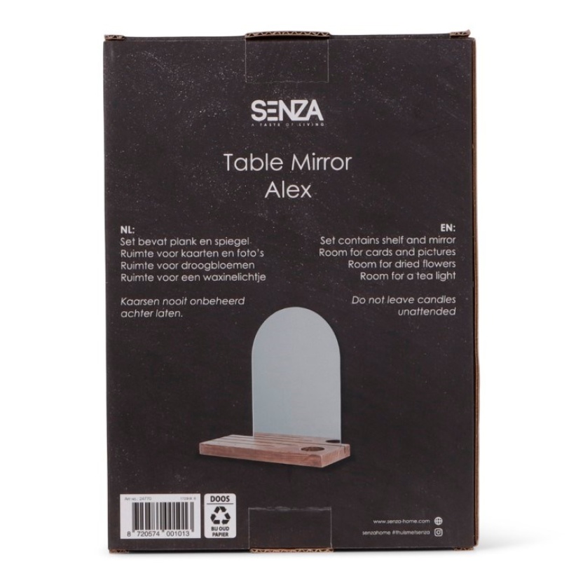 Woonaccessoires - Senza Alex tafelspiegels met houten standaard - Afbeelding 4
