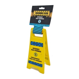 Gele grappige waarschuwingsborden in het Frans