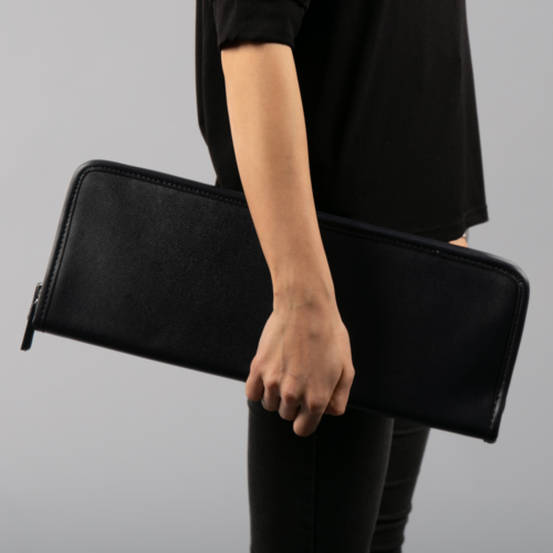 Dark blue travel cases for ties or scarves