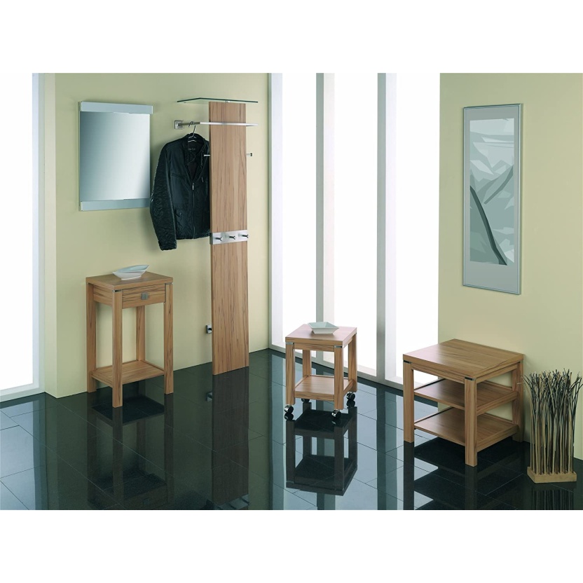 Haku light brown wooden coat racks for on the wall 192cm - Image 2