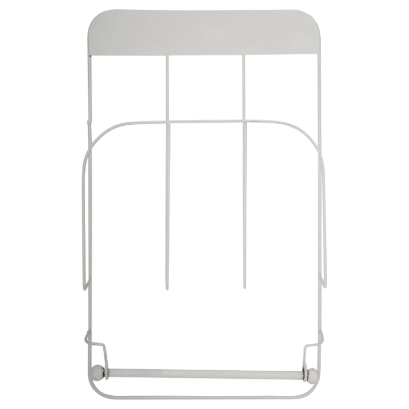 White and black metal magazine racks with roll holder - Image 7
