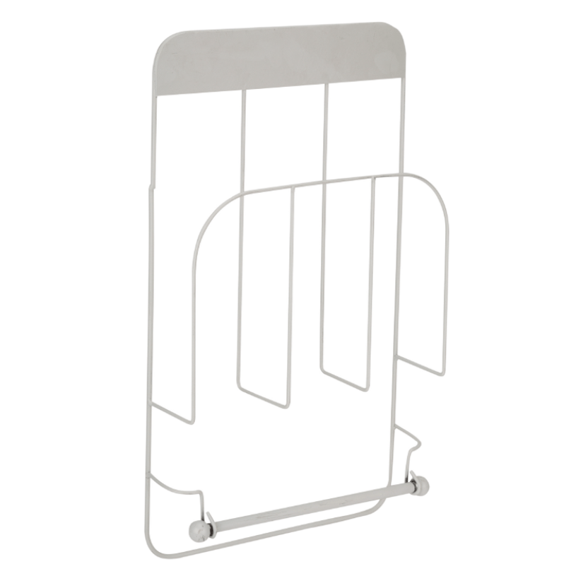 White and black metal magazine racks with roll holder - Image 5