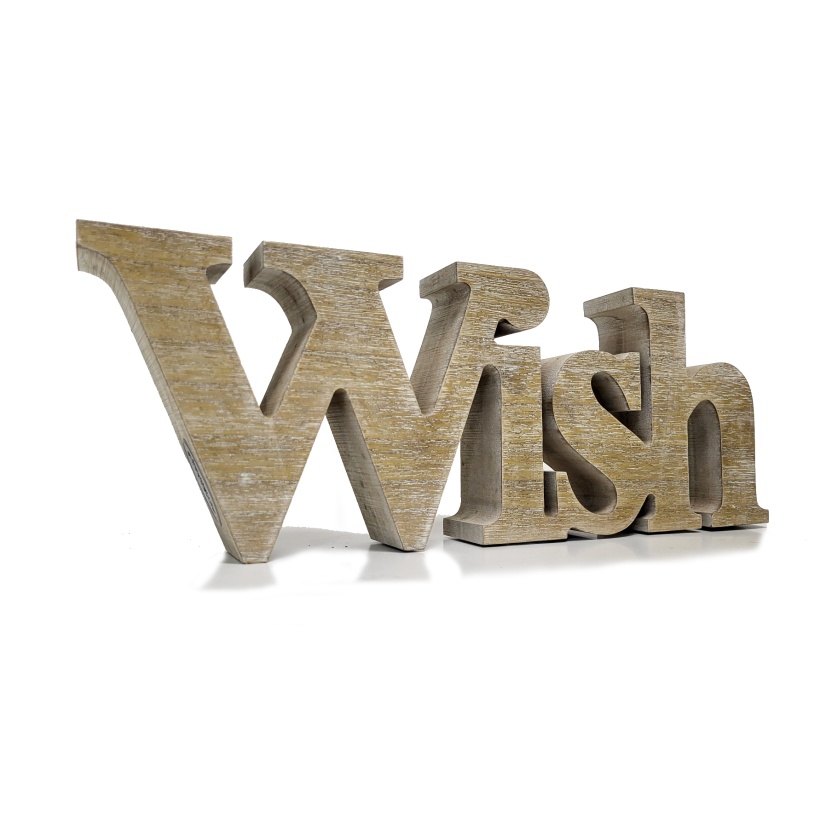 Woonaccessoires - Houten Riverdale woorddecoratie 'Wish' - Afbeelding 2