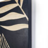 Black PTMD Neron wood carved leaves wall triptych 145cm - Image 3