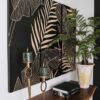 Black PTMD Neron wood carved leaves wall triptych 145cm - Image 10