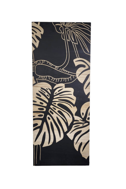 Black PTMD Neron wood carved wall triptych 145cm - Image 4