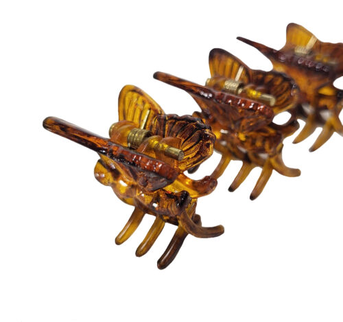 Haaraccessoires - verpakking van 100 stuks bruine vlinder/lieveheersbeestje haarspeldjes - Afbeelding 2