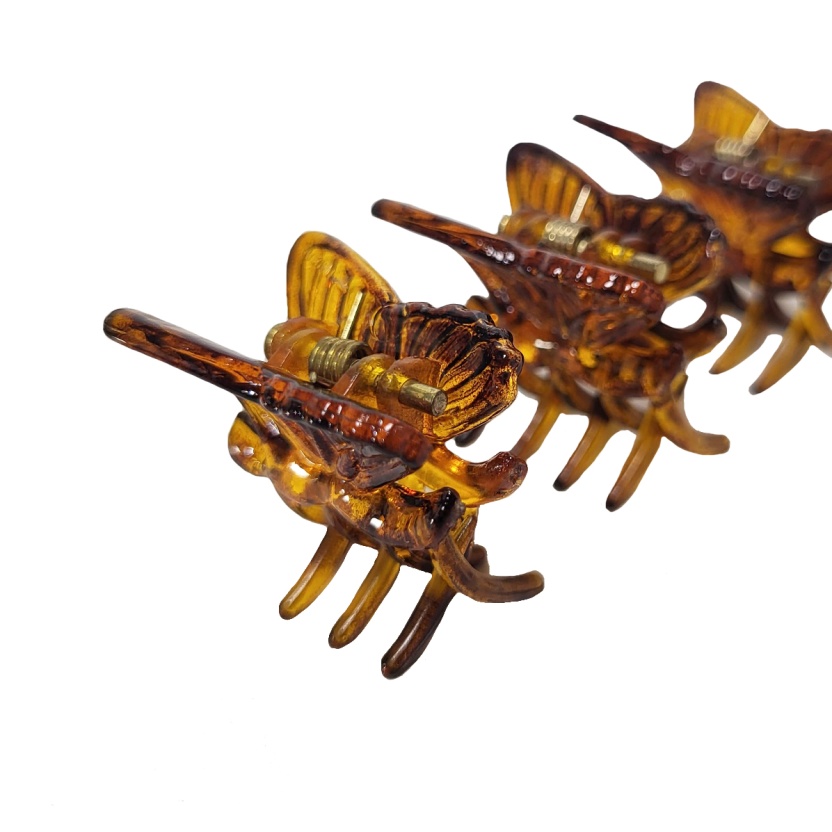 Haaraccessoires - verpakking van 100 stuks bruine vlinder/lieveheersbeestje haarspeldjes - Afbeelding 2
