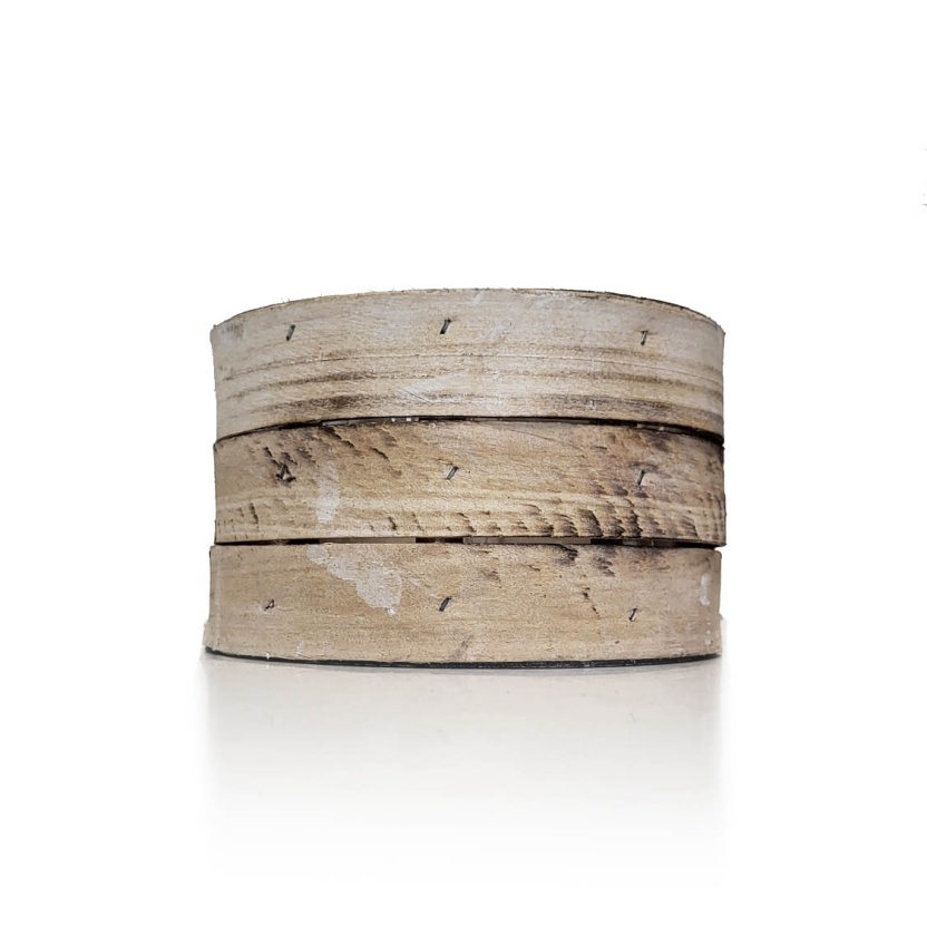HBX white wash ronde houten set van 2 bloemen- of plantenbakken - Afbeelding 7