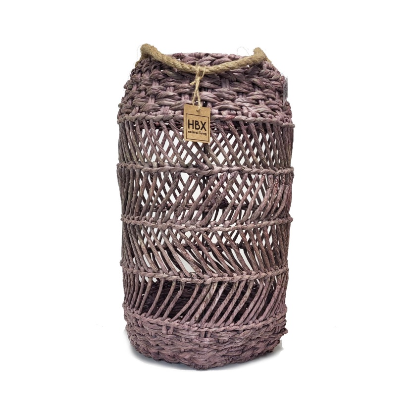 HBX paarse rotan Deia lantaarns 50cm - Afbeelding 2