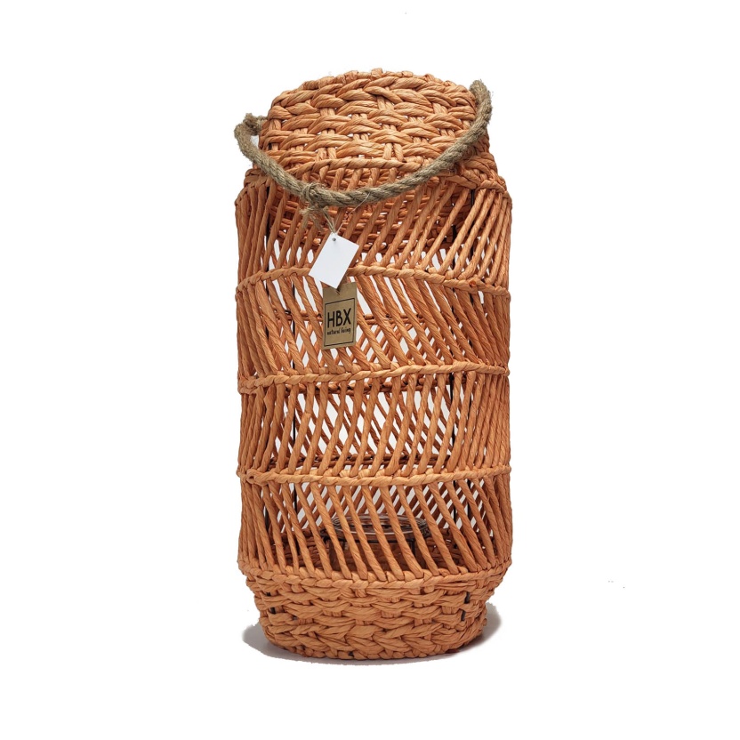 HBX oranje rotan Deia lantaarns 50cm - Afbeelding 5