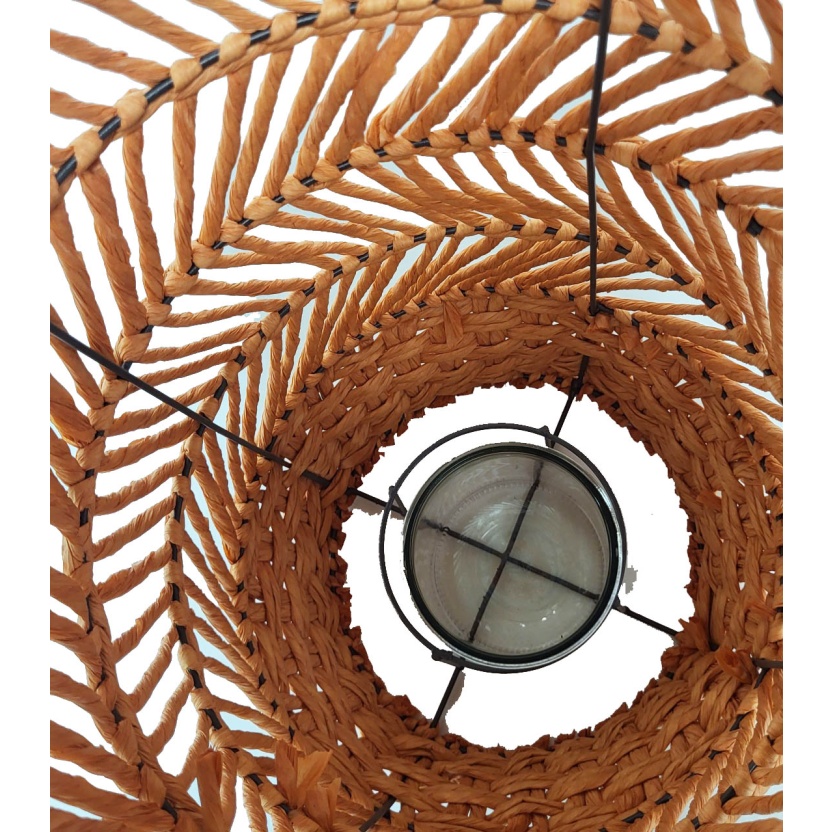 HBX oranje rotan Deia lantaarns 50cm - Afbeelding 4