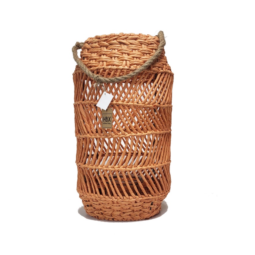 HBX oranje rotan Deia lantaarns 50cm - Afbeelding 2