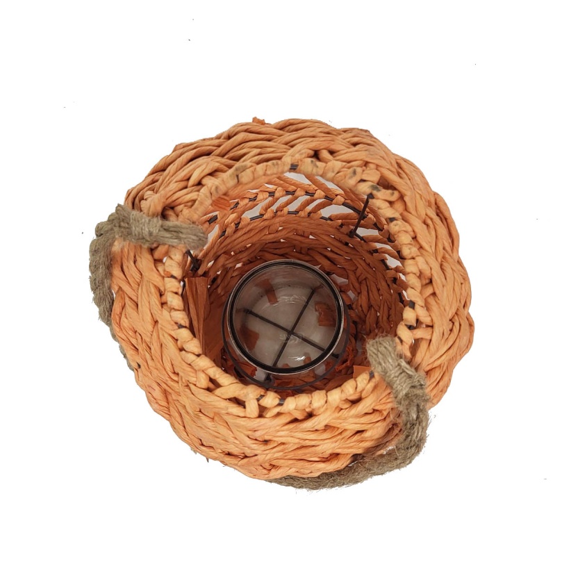 HBX oranje rotan Deia lantaarns 33cm - Afbeelding 2