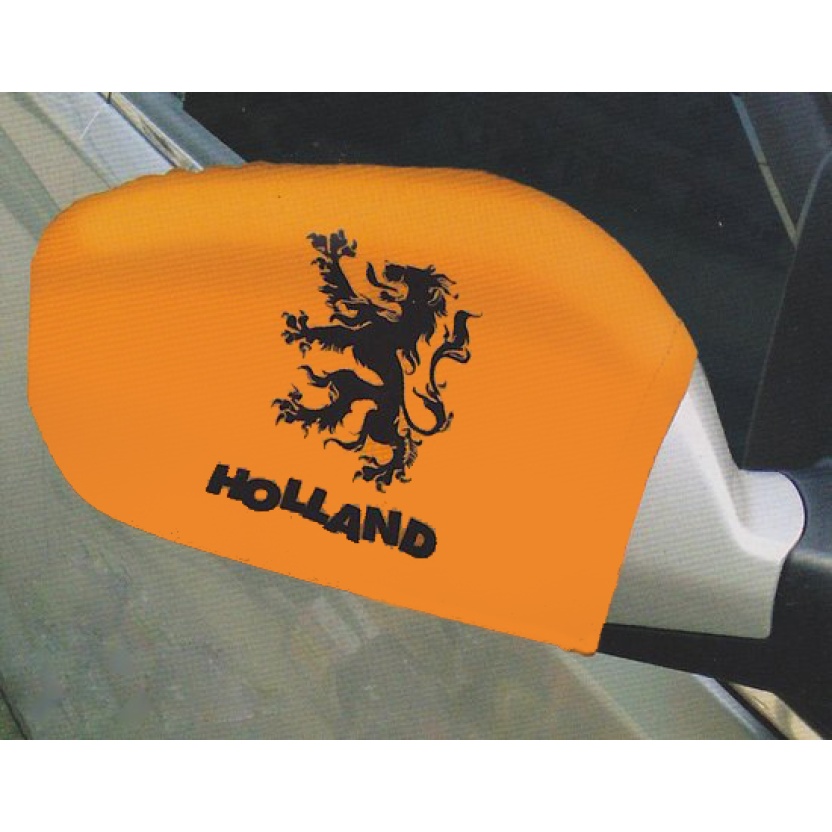 Set van 2 oranje Holland buitenspiegelhoezen