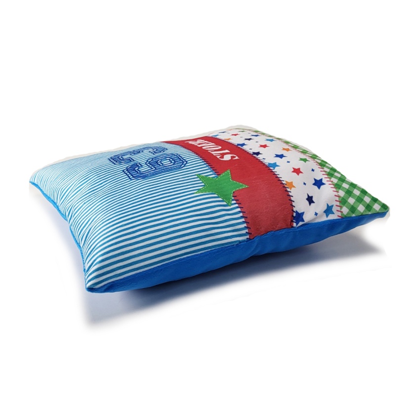 Lief! Blue cushions with stripe and star print 35x35cm - Image 3