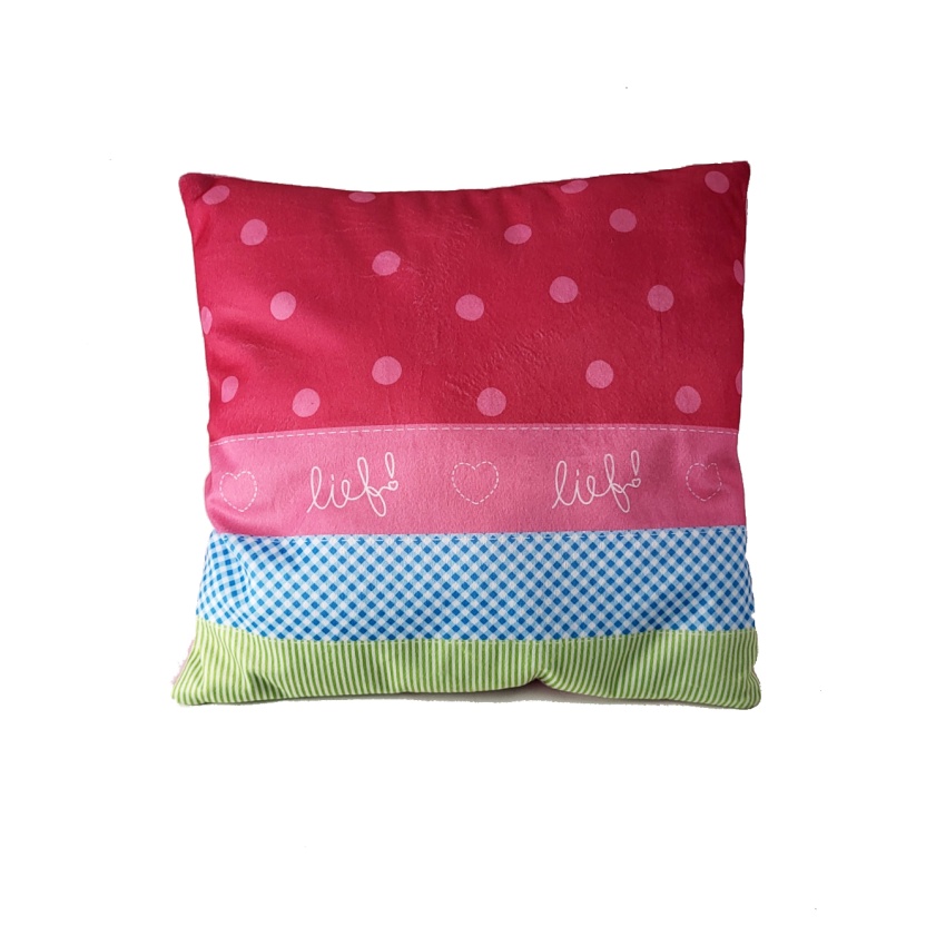 Lief! Roze kussens met stippenprint 35x35cm