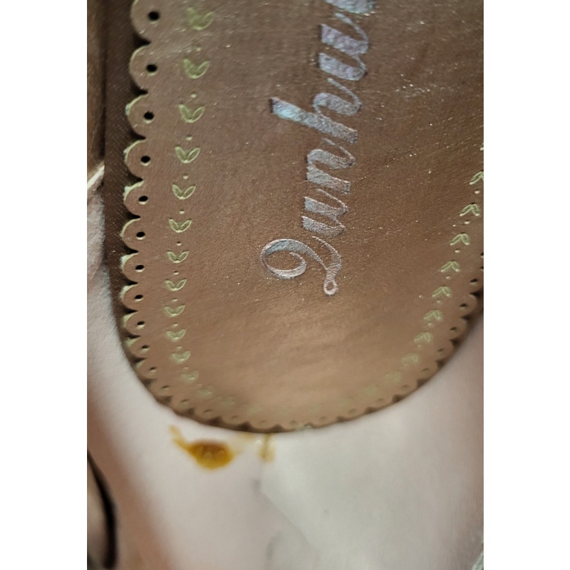 Damesschoenen - Kaki kanten pumps met hakken - Afbeelding 6
