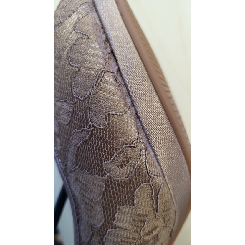 Damesschoenen - beige kanten pumps met hoge hakken - Afbeelding 7