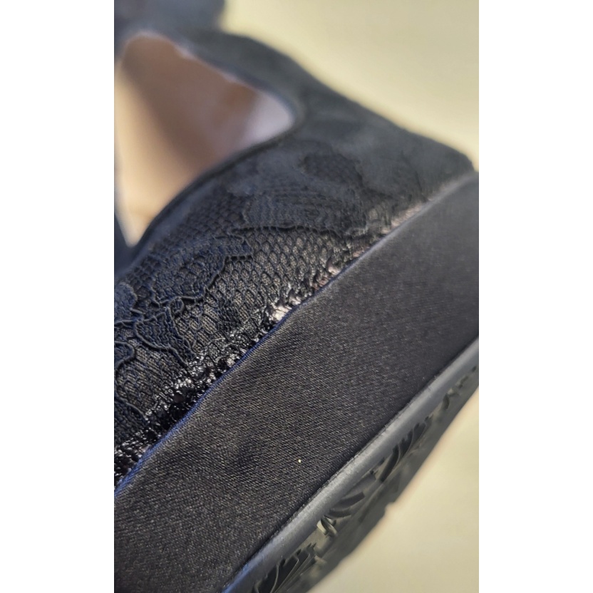Women's shoes - black lace court shoes with high heels - Image 7