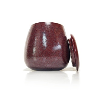 Bordeauxrode D&M keramische bloempotten Allure met deksel