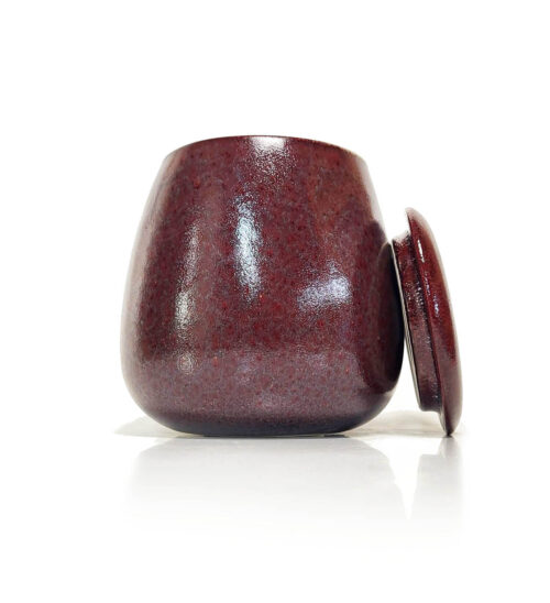Burgundy red D&M ceramic flower pots Allure with lid