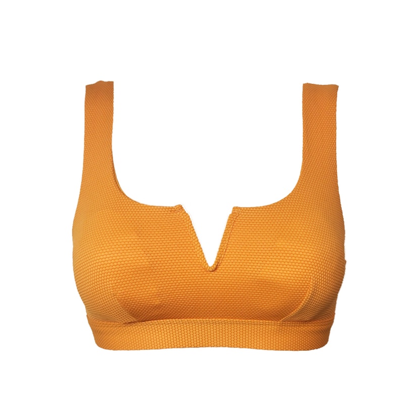 Orange textured preformed bikini sets for women - Image 2