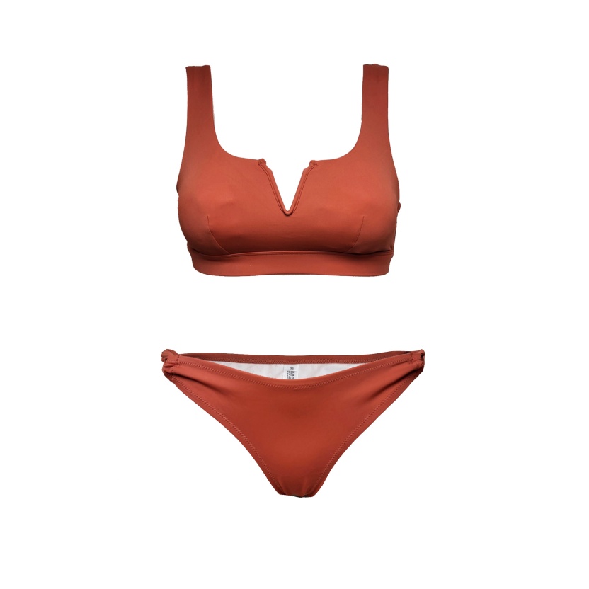 Rust brown preformed bikini sets for women