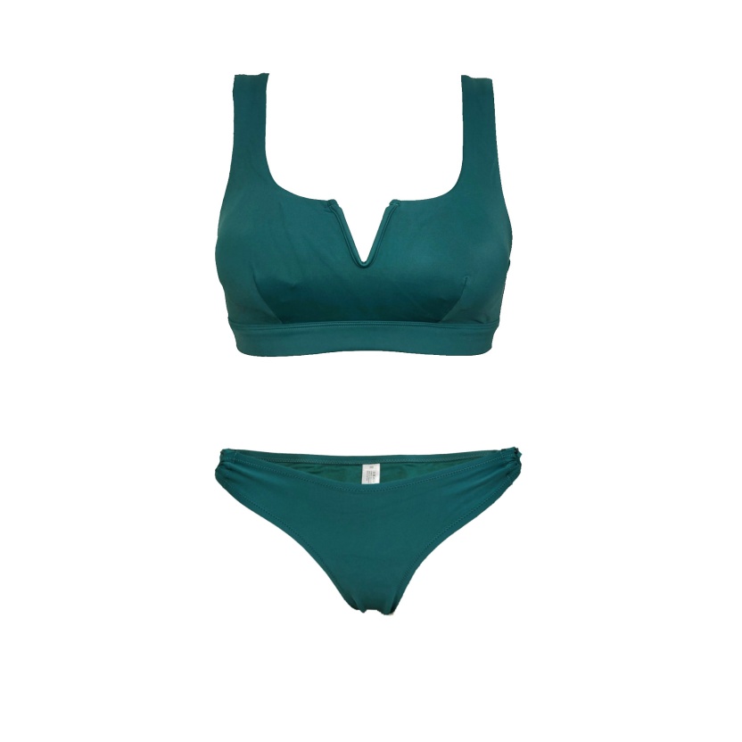 Teal preformed bikini sets with print for women