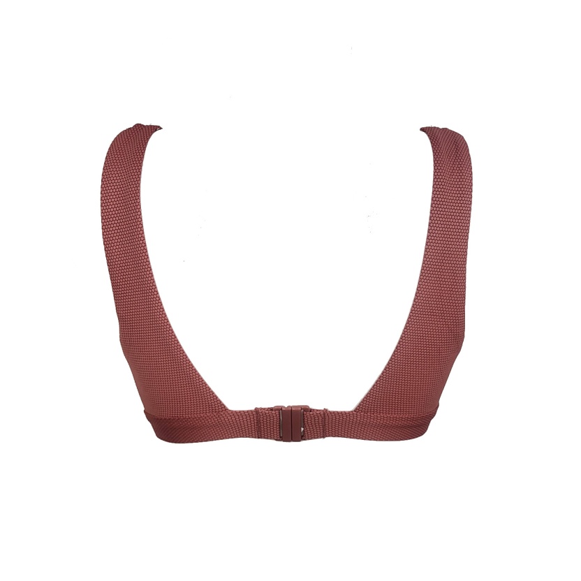Rust brown textured preformed bikini sets for women - Image 3
