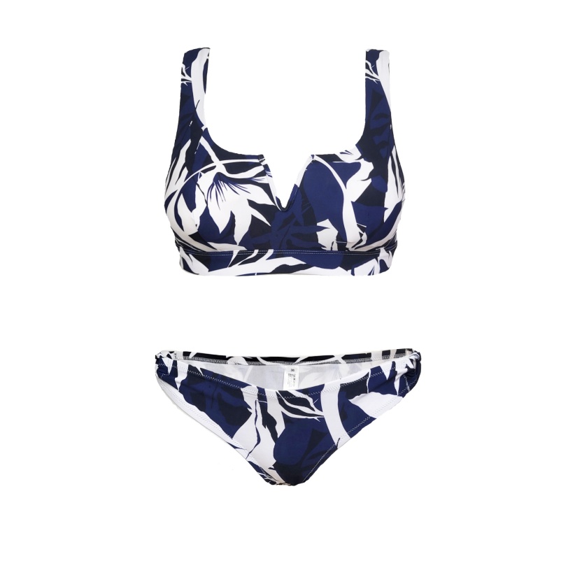 Navy/white preformed bikini sets for women