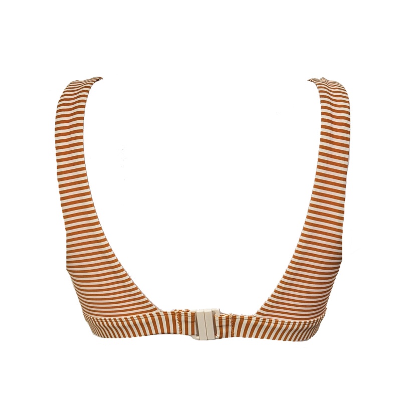 Oranje/cr?me voorgevormde gestreepte bikinisets voor dames - Afbeelding 4