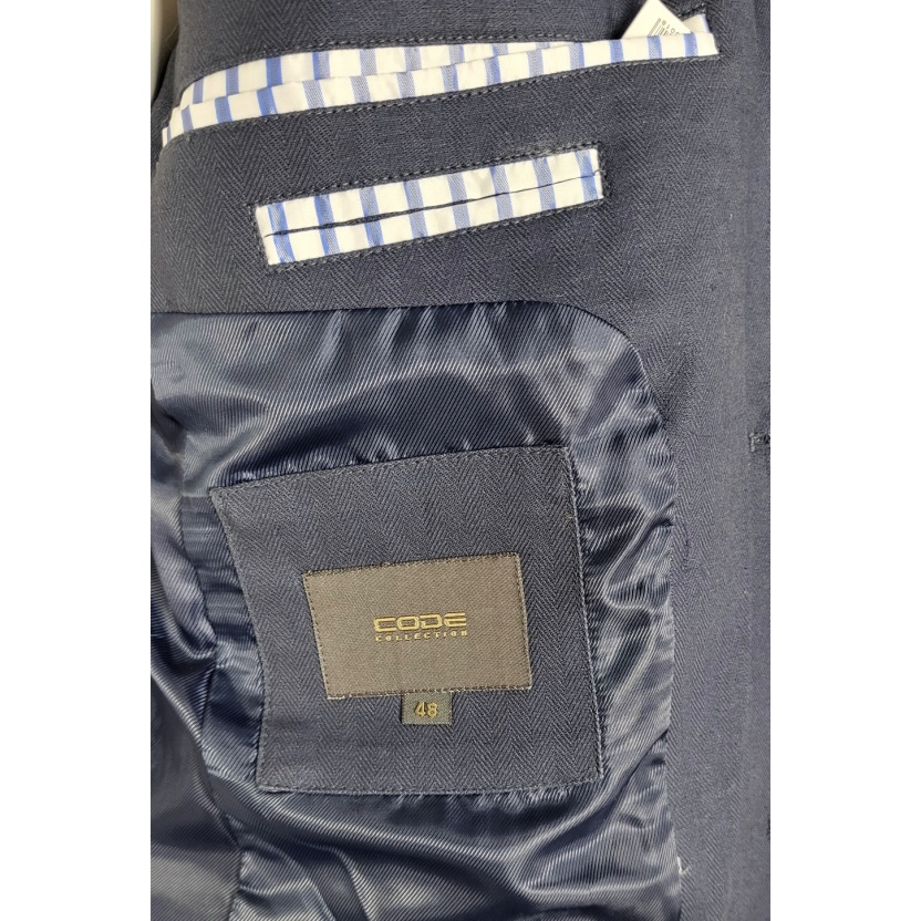 Dark blue Code linen blazers for men - Image 2