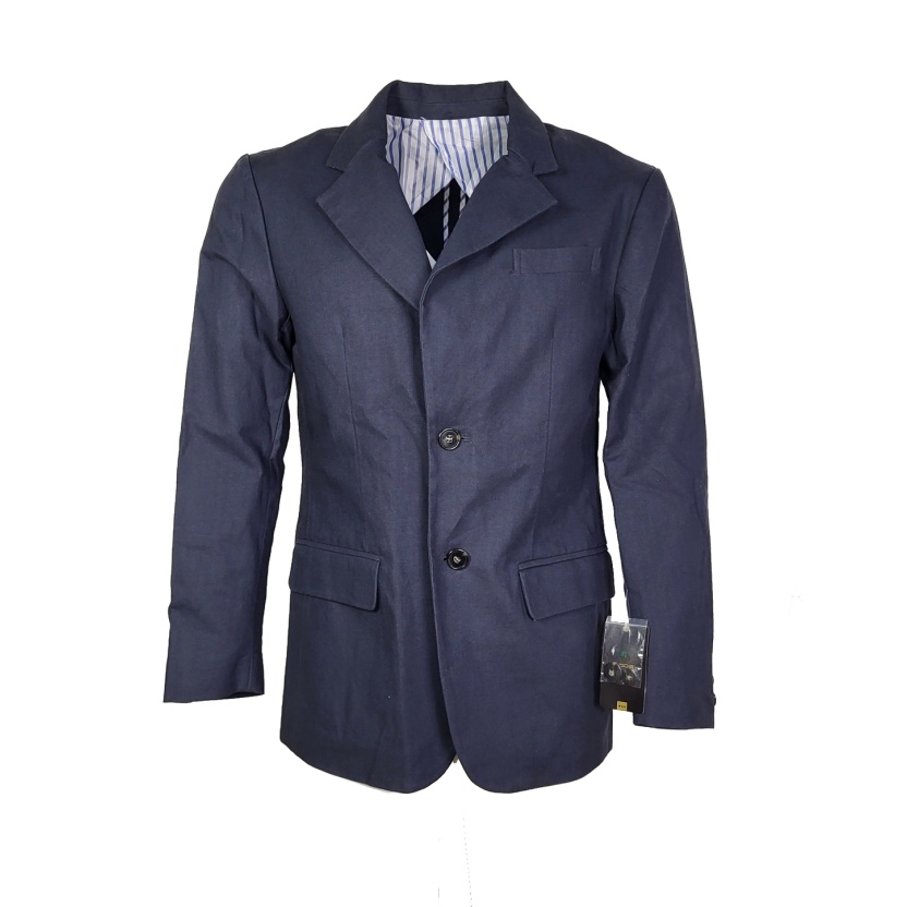 Dark blue Code linen blazers for men